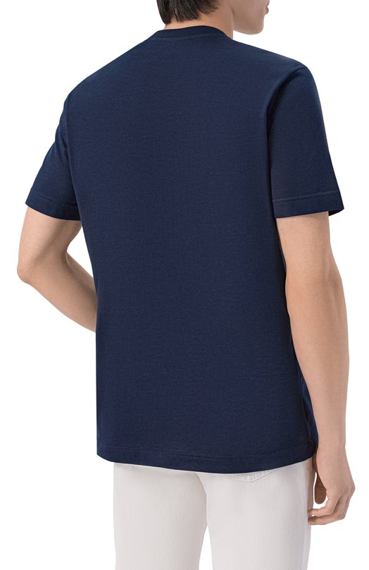 Хлопковая футболка Kiton UMM0745 Синий  UMM0745 Фото 4