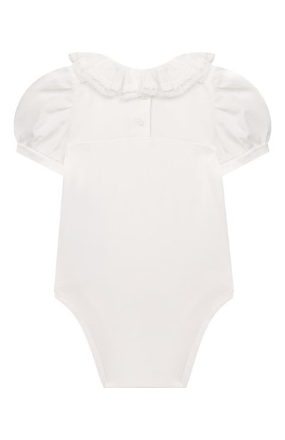 Хлопковое боди MONNALISA белого цвета по цене 9000 руб., арт. 379604, фото 2 Хлопковое боди MONNALISA, арт. 379604, фото 2