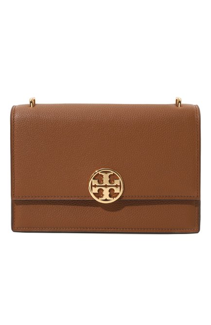 Женская сумка miller TORY BURCH светло-коричневого цвета, арт. 154675 | Фото 1 (Ремень/цепочка: На ремешке; Размер: small; Материал сплава: Проставлено; Материал: Натуральная кожа; Драгоценные камни: Проставлено)