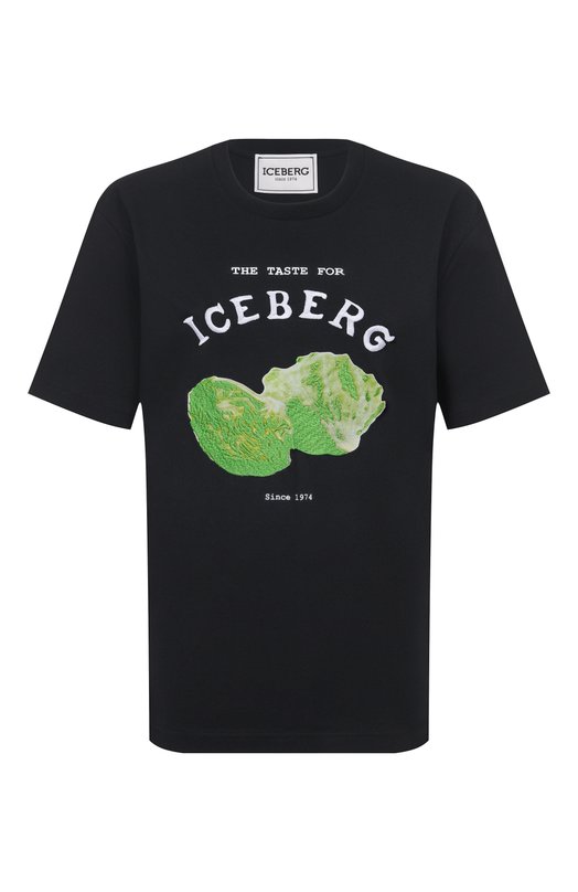 Хлопковая футболка Iceberg F022/6327 Чёрный F022/6327