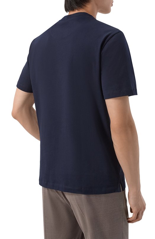 Хлопковая футболка Brioni UJSY0L/0D620 Синий  UJSY0L/0D620 Фото 4