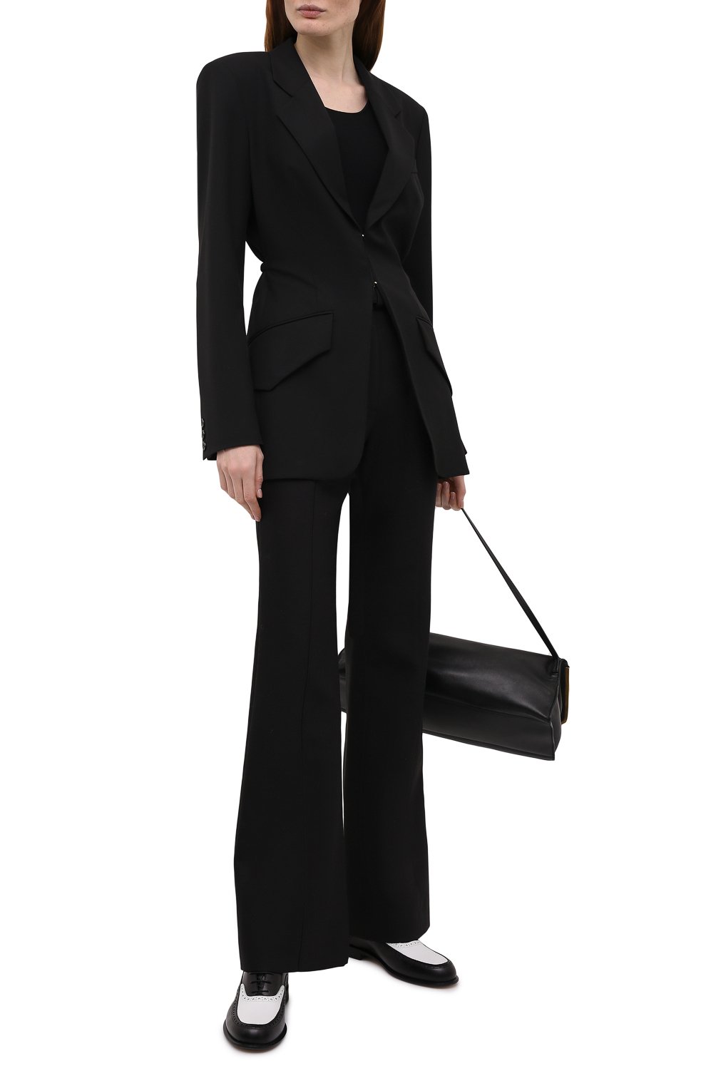 Жакет NANUSHKA черного цвета по цене 89950 руб., арт. LYDIA_BLACK_SUMMER SUITING, фото 2 Жакет NANUSHKA, арт. LYDIA_BLACK_SUMMER SUITING, фото 2