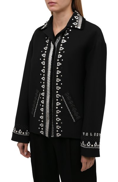 Жакет из шерсти и шелка VALENTINO черного цвета по цене 680500 руб., арт. WB3CE2E31CF, фото 3 Жакет из шерсти и шелка VALENTINO, арт. WB3CE2E31CF, фото 3