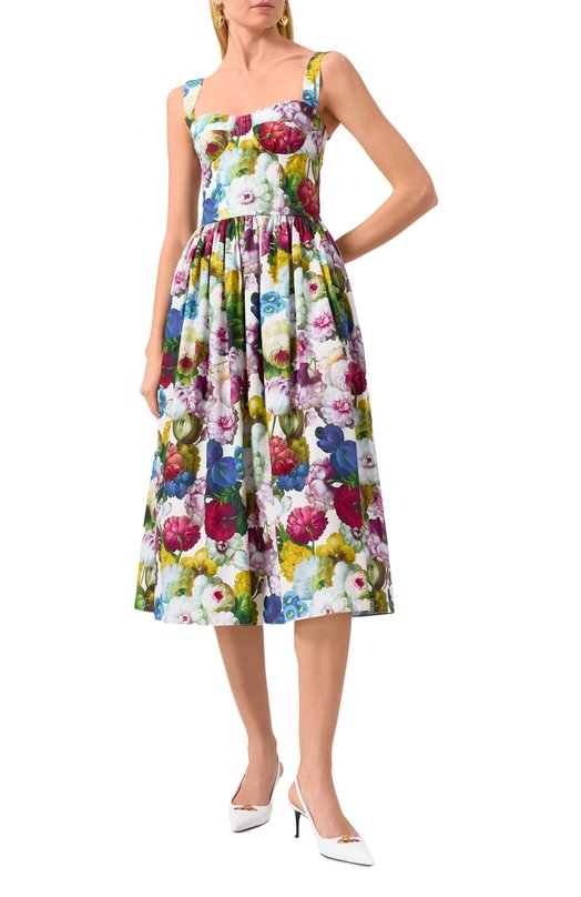 Хлопковое платье Dolce & Gabbana F6ZT1T/HS5Q2 Разноцветный  F6ZT1T/HS5Q2 Фото 3