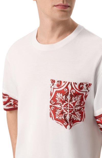 Футболка из хлопка и шелка DOLCE & GABBANA, арт. G8SB2T/G7P5H, фото 5