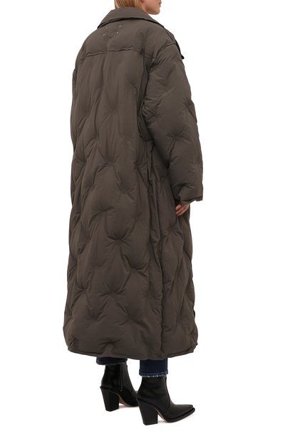 Стеганое пальто MAISON MARGIELA хаки цвета по цене 396000 руб., арт. S51AA0303/S49986, фото 4 Стеганое пальто MAISON MARGIELA, арт. S51AA0303/S49986, фото 4