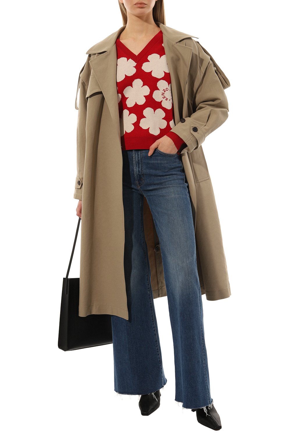 Пуловер из шерсти и хлопка KENZO красного цвета по цене 49950 руб., арт. FC62PU3263CO/21, фото 2 Пуловер из шерсти и хлопка KENZO, арт. FC62PU3263CO/21, фото 2