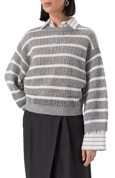 Льняной свитер BRUNELLO CUCINELLI, арт. MC0558900, фото 3