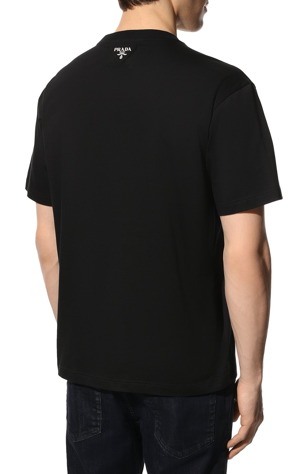 Хлопковая футболка PRADA, арт. UJN317-10JW-F0002-162, фото 4
