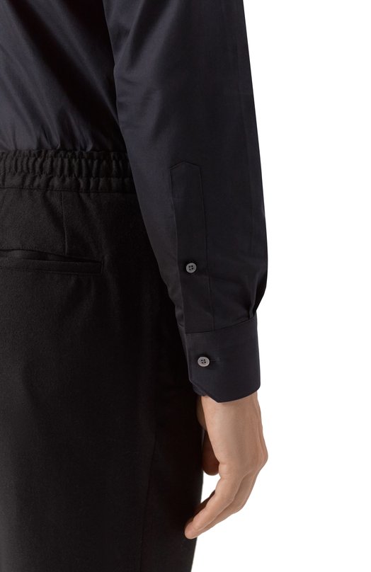 Хлопковая сорочка Zegna 9MS0MT/CT1058 Чёрный  9MS0MT/CT1058 Фото 5