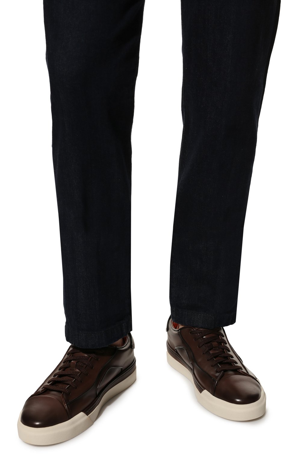 Кожаные кеды SANTONI, арт. MBGT21730PATBDBNT50, фото 3