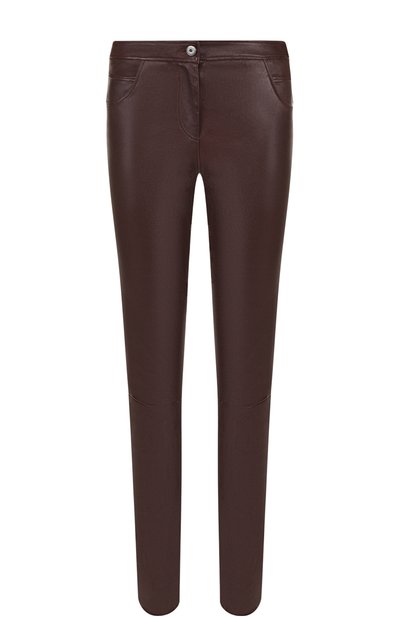 Женские однотонные кожаные брюки с карманами BRUNELLO CUCINELLI, арт. M0V32P6712