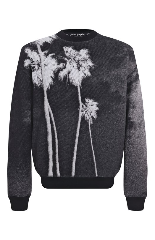 Хлопковый джемпер Palm Angels PMHE086F25KNI001 Чёрный PMHE086F25KNI001