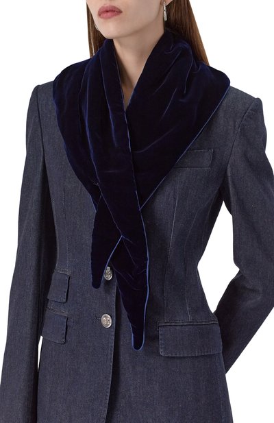 Платок из вискозы GIORGIO ARMANI темно-синего цвета по цене 66350 руб., арт. 795309/4F129, фото 2 Платок из вискозы GIORGIO ARMANI, арт. 795309/4F129, фото 2