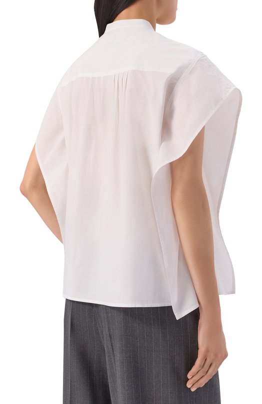 Хлопковая блузка Officine Generale S26WSHI001 Белый  S26WSHI001 Фото 4