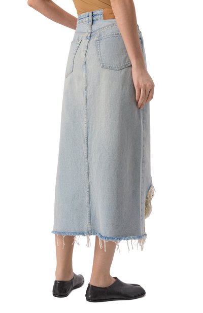 Джинсовая юбка 7 FOR ALL MANKIND голубого цвета по цене 26350 руб., арт. 7U013066PAS, фото 4 Джинсовая юбка 7 FOR ALL MANKIND, арт. 7U013066PAS, фото 4