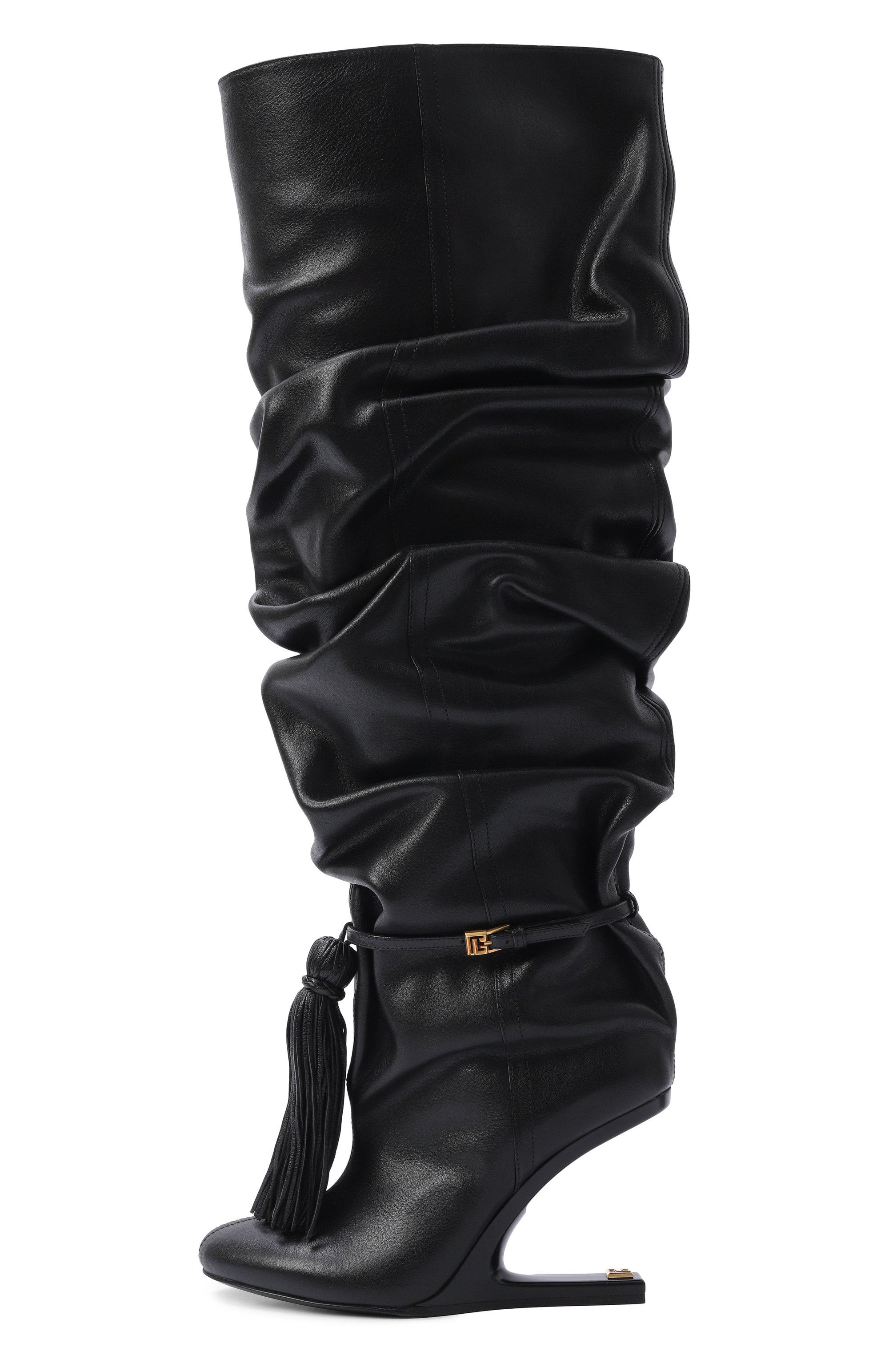 Кожаные сапоги no wedge 95 BALMAIN, арт. HN1TB288/LSDX, фото 4
