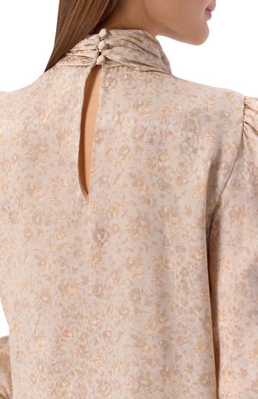 Шелковая блузка Alessandra Rich FABX4334/F4670 Кремовый  FABX4334/F4670 Фото 5