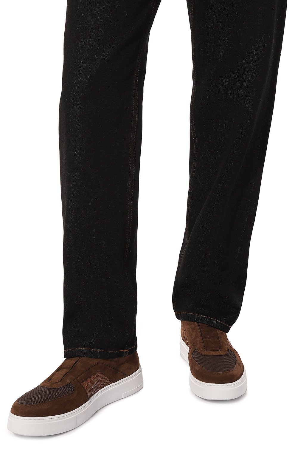 Комбинированные кеды ZILLI коричневого цвета по цене 118000 руб., арт. H0073AM1058VHH001, фото 3 Комбинированные кеды ZILLI, арт. H0073AM1058VHH001, фото 3