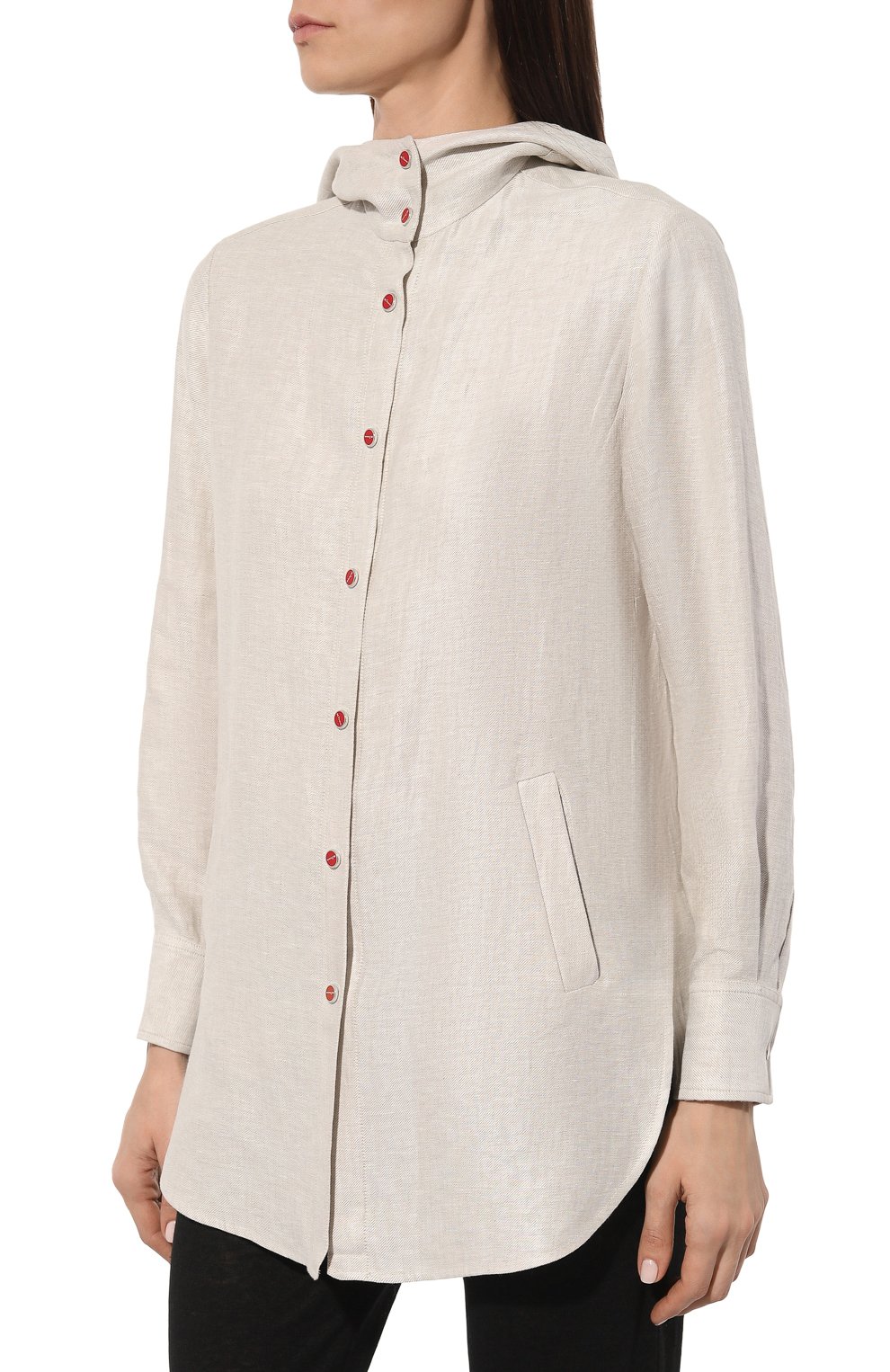 Льняная рубашка KITON, арт. D57444H08442, фото 3