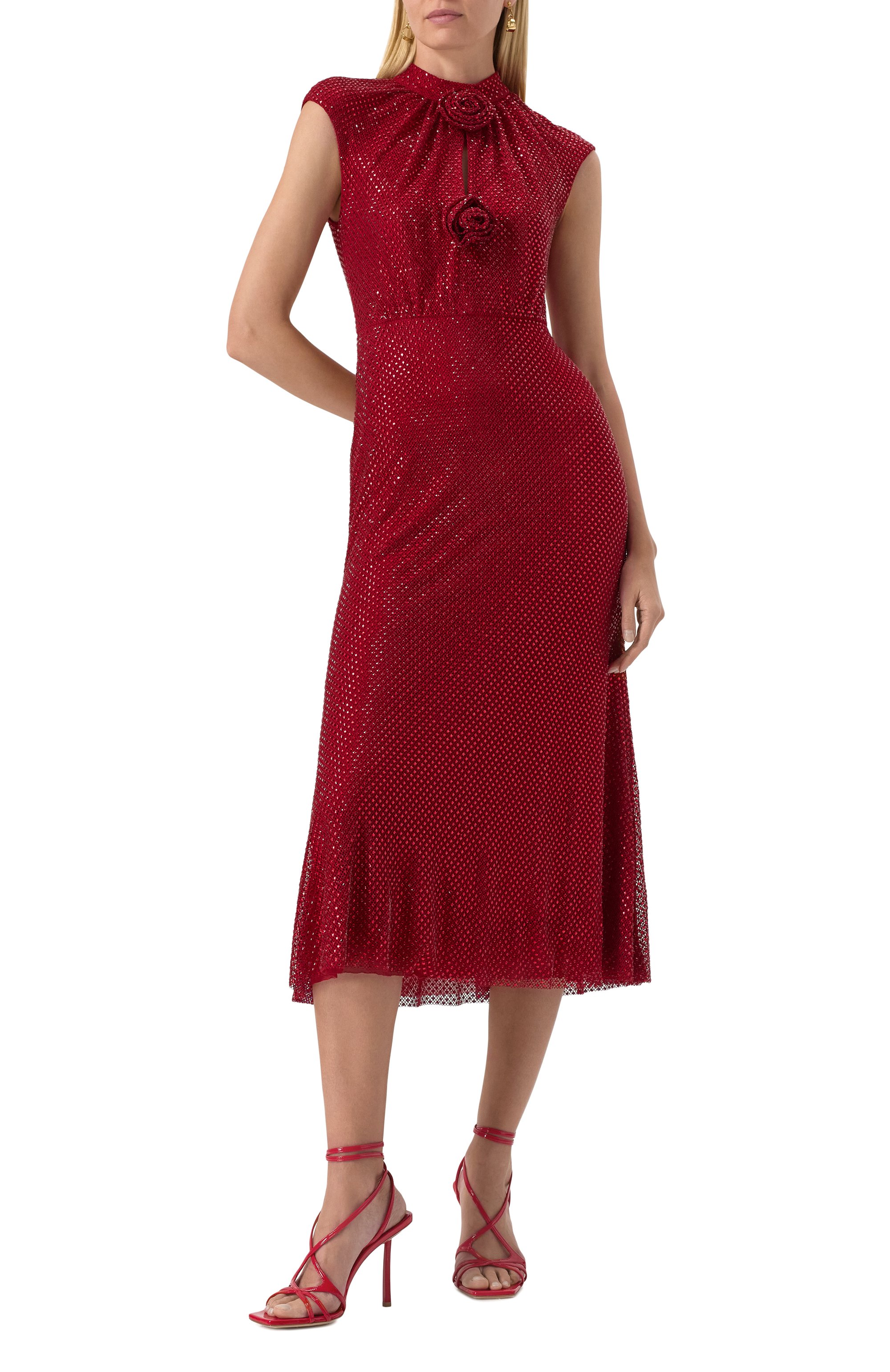 Платье с отделкой стразами SELF-PORTRAIT, арт. RS25923MR, фото 2