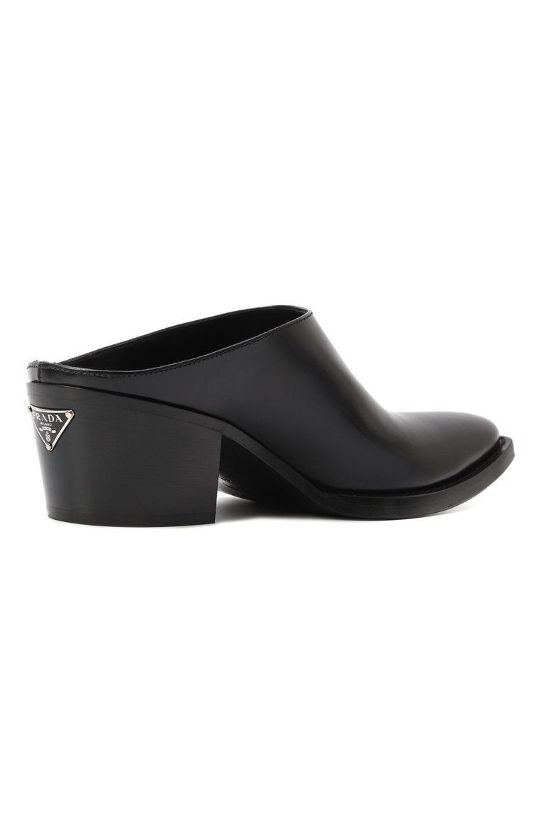Женские кожаные мюли PRADA черного цвета, �арт. 1S141NF055055 F0002 | Фото 5 (Подошва: Плоская; Каблук высота: Низкий; Материал внешний: Натуральная кожа; Материал внутренний: Натуральная кожа; Каблук тип: Устойчивый)
