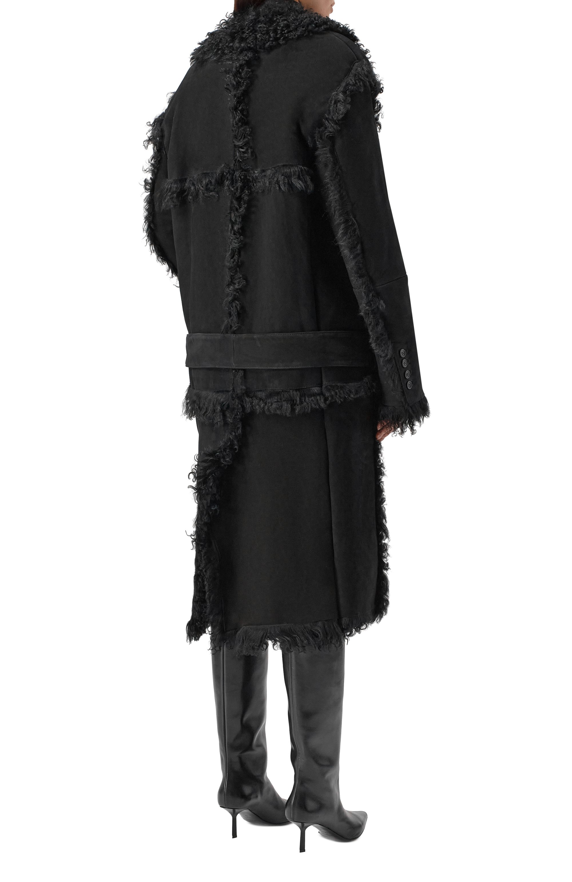 Двусторонняя дубленка из овчины THE ATTICO, арт. 251WCC00086/LBT136AA, фото 4