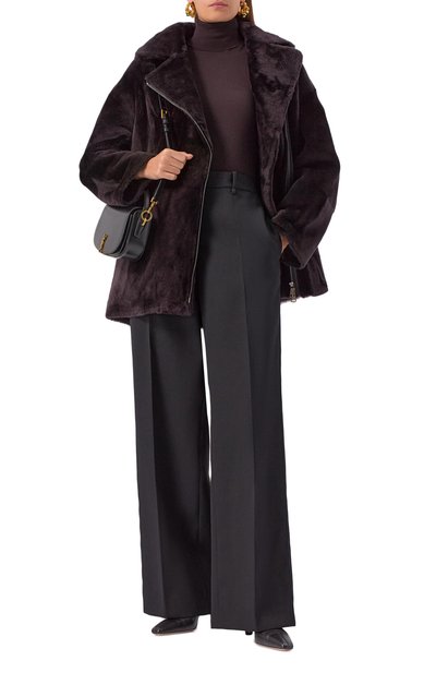 Дубленка из овчины MANZONI24 коричневого цвета по цене 354500 руб., арт. 25M1418-S21/48-50, фото 2 Дубленка из овчины MANZONI24, арт. 25M1418-S21/48-50, фото 2