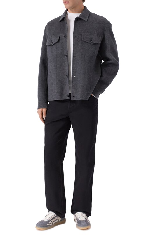 Куртка-рубашка из шерсти и кашемира Attachment AB52-039 Серый  AB52-039 Фото 2