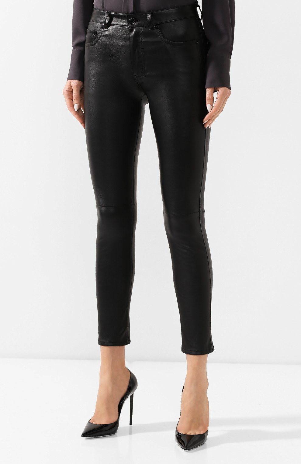 Кожаные брюки SAINT LAURENT, арт. 550550/Y5RG2, фото 3