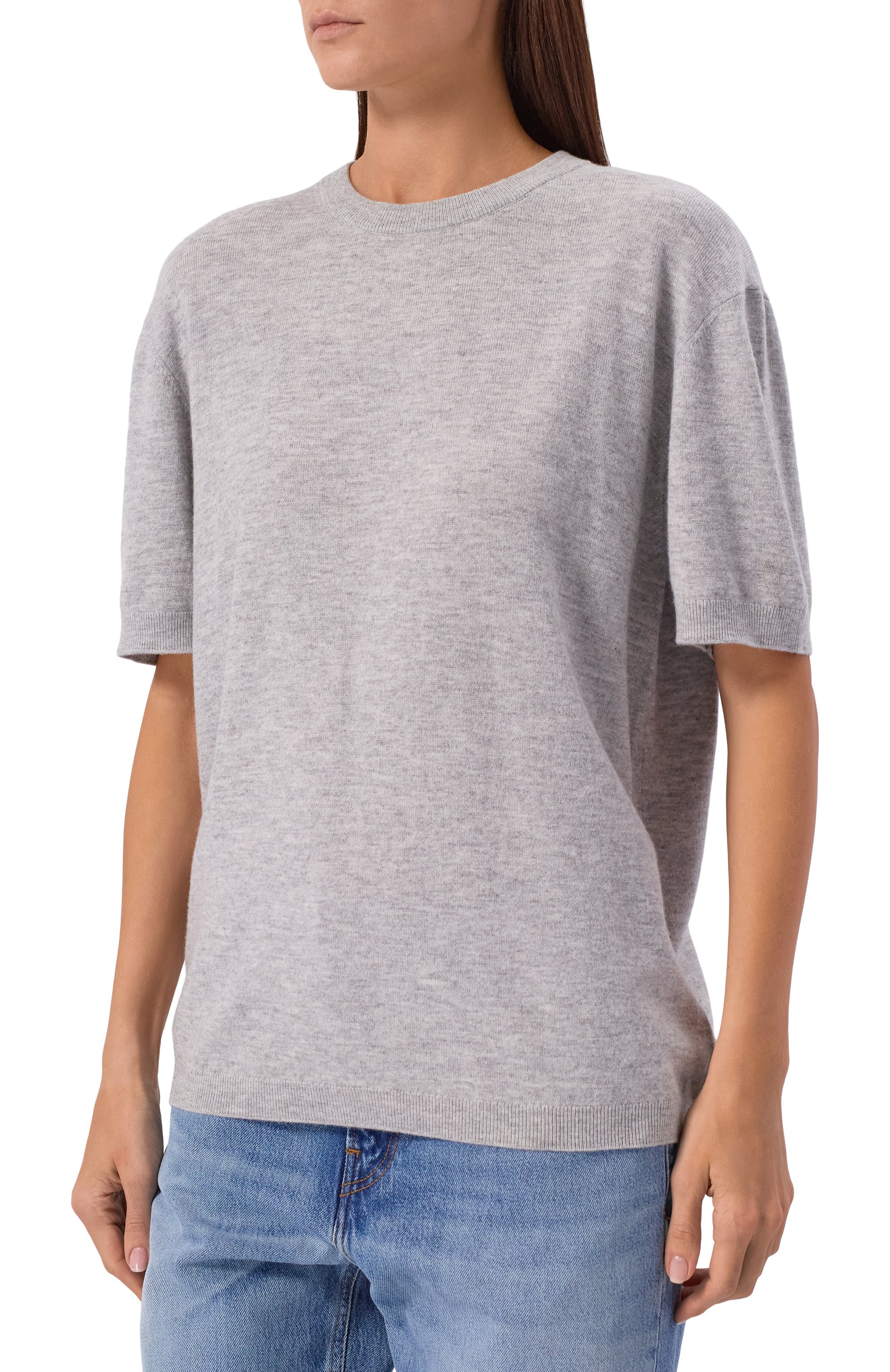 Шерстяной пуловер AYA MUSE серого цвета по цене 33950 руб., арт. AMFW2568, фото 3 Шерстяной пуловер AYA MUSE, арт. AMFW2568, фото 3