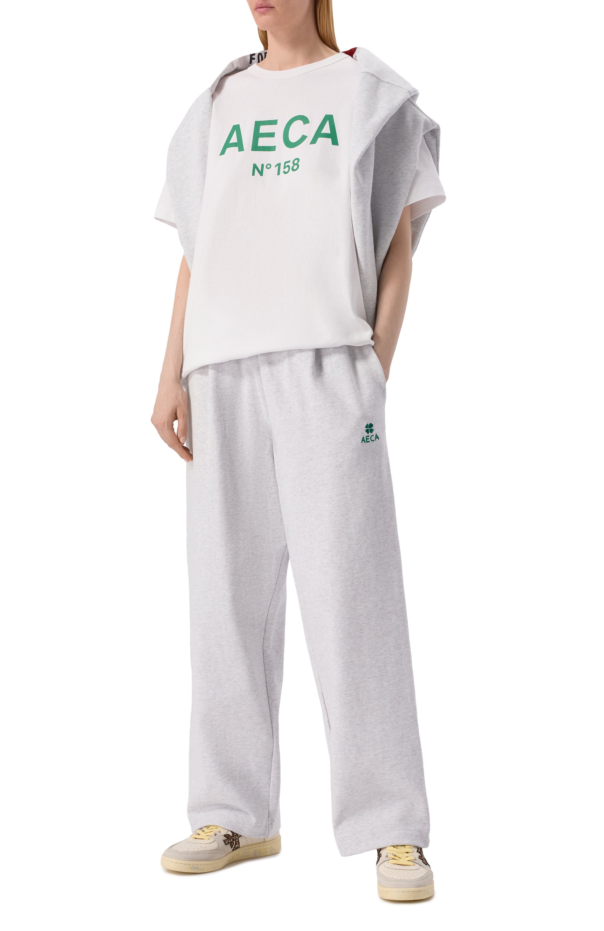 Хлопковая футболка AECA WHITE, арт. AWCMSSBBTTSST005A2.WHITE/GREEN (M), фото 2