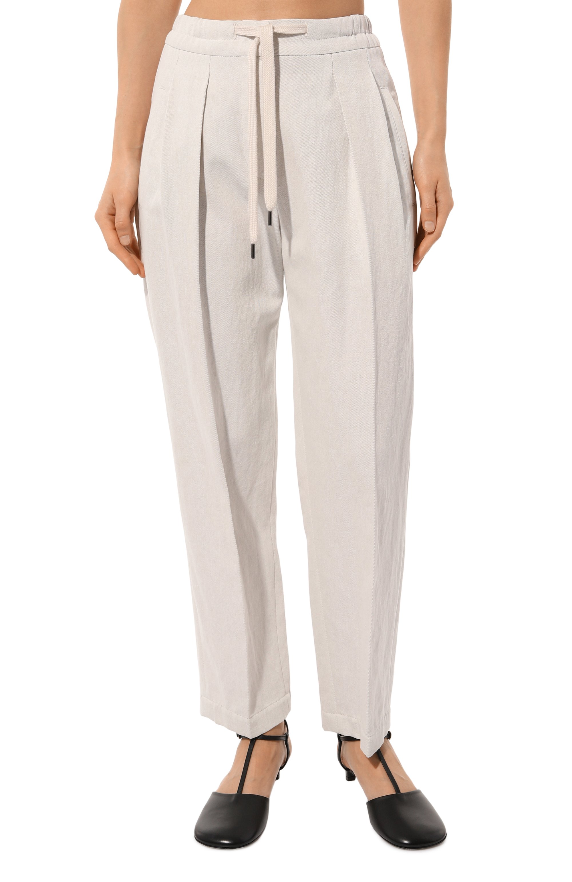 Брюки из хлопка и льна BRUNELLO CUCINELLI, арт. MH561B1311, фото 3