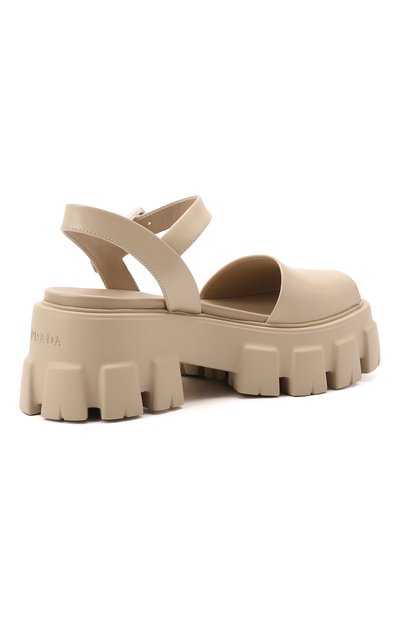 Кожаные сандалии monolith PRADA, арт. 1X526M-055-F0F24-D055, фото 3