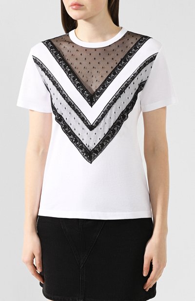 Хлопковая футболка REDVALENTINO белого цвета по цене 17800 руб., арт. SR3MG02H/4F9, фото 3 Хлопковая футболка REDVALENTINO, арт. SR3MG02H/4F9, фото 3