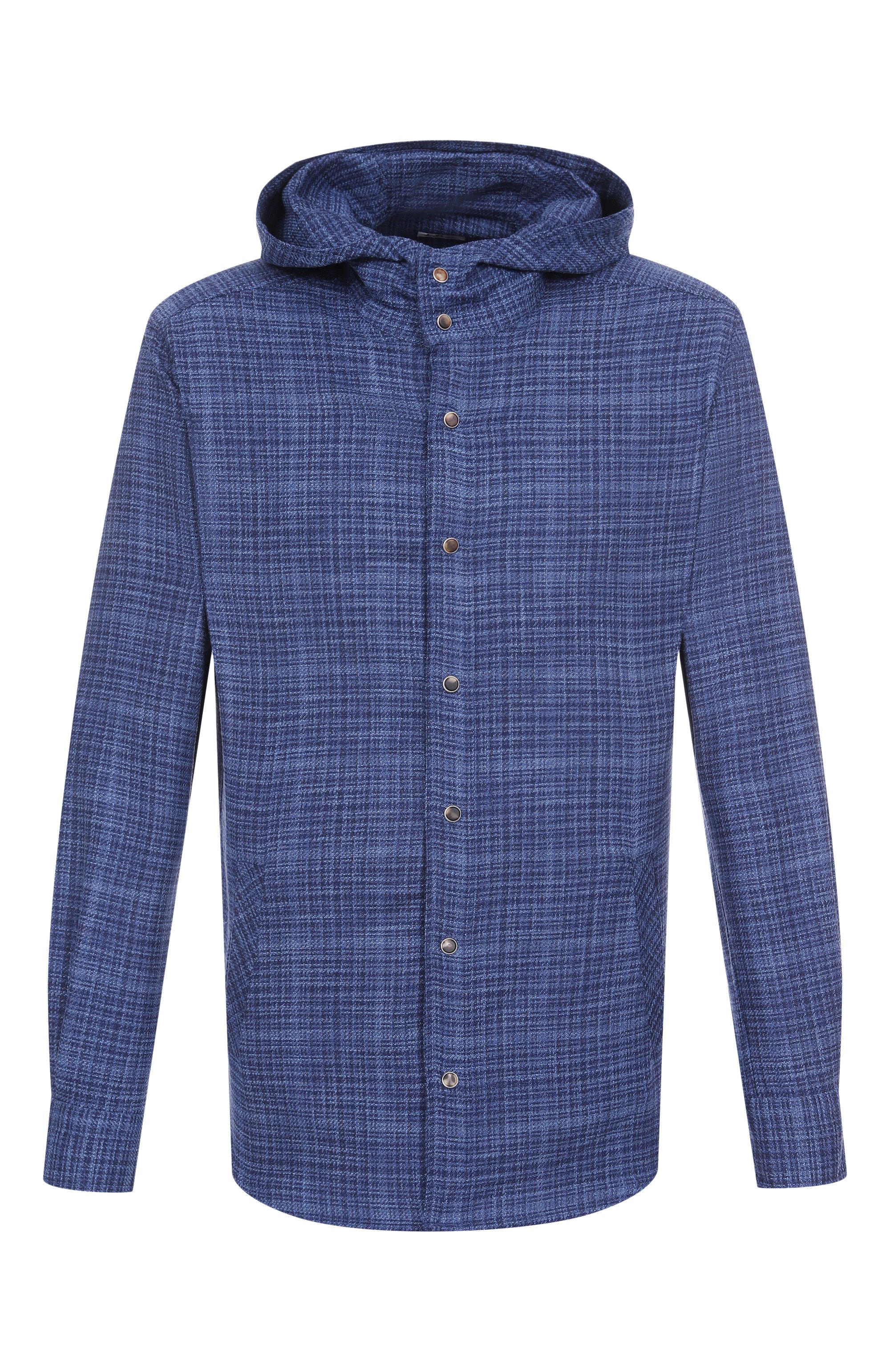 Рубашка из шерсти и шелка KITON синего цвета по цене 149000 руб., арт. UMCMARK0617E14, фото 1 Рубашка из шерсти и шелка KITON, арт. UMCMARK0617E14, фото 1