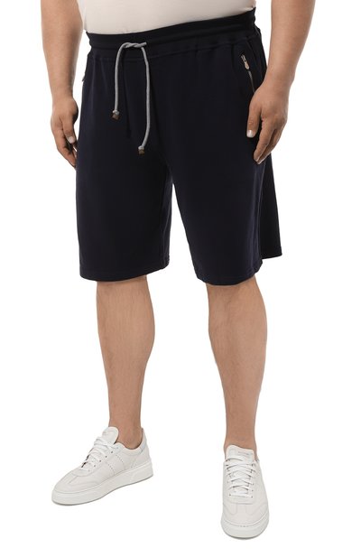 Хлопковые шорты BRUNELLO CUCINELLI темно-синего цвета по цене 88650 руб., арт. MTU143242W, фото 3 Хлопковые шорты BRUNELLO CUCINELLI, арт. MTU143242W, фото 3