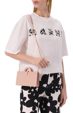 Женская сумка tropicalia MARNI розового цвета, арт. PFM00083U0/LV589 | Фото 2 (Размер: mini; Материал сплава: Проставлено; Материал: Натуральная кожа; Драгоценные камни: Проставлено; Ремень/цепочка: На ремешке)