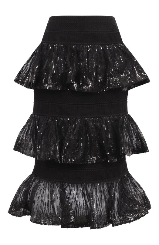 Юбка с отделкой пайетками Elie Saab SK217NF25PAM01 Чёрный SK217NF25PAM01