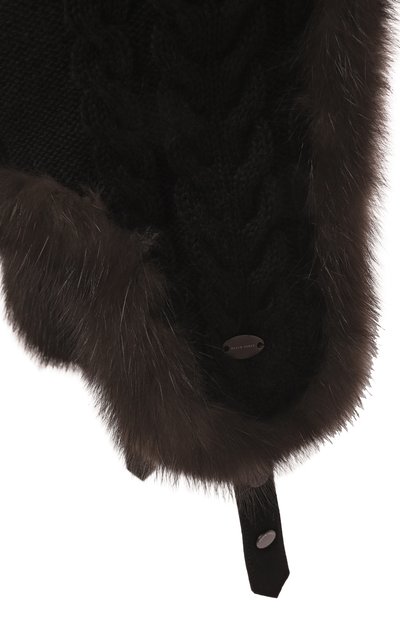 Утепленная шапка-ушанка с отделкой из соболя BLACK SABLE, арт. BS-24005EB, фото 4