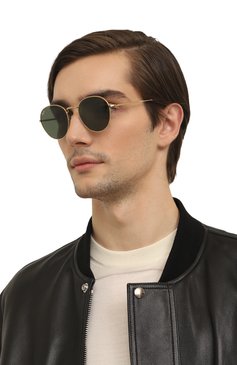 Женские солнцезащитные очки RAY-BAN зеленого цвета, арт. 3582-001/31 | Фото 3 (Кросс-КТ: С/з-унисекс; Региональные ограничения белый список (Axapta Mercury): Не проставлено; Нос: Не проставлено; Тип очков: С/з; Материал: Металл; Очки форма: Круглые; Оптика Гендер: оптика-унисекс)