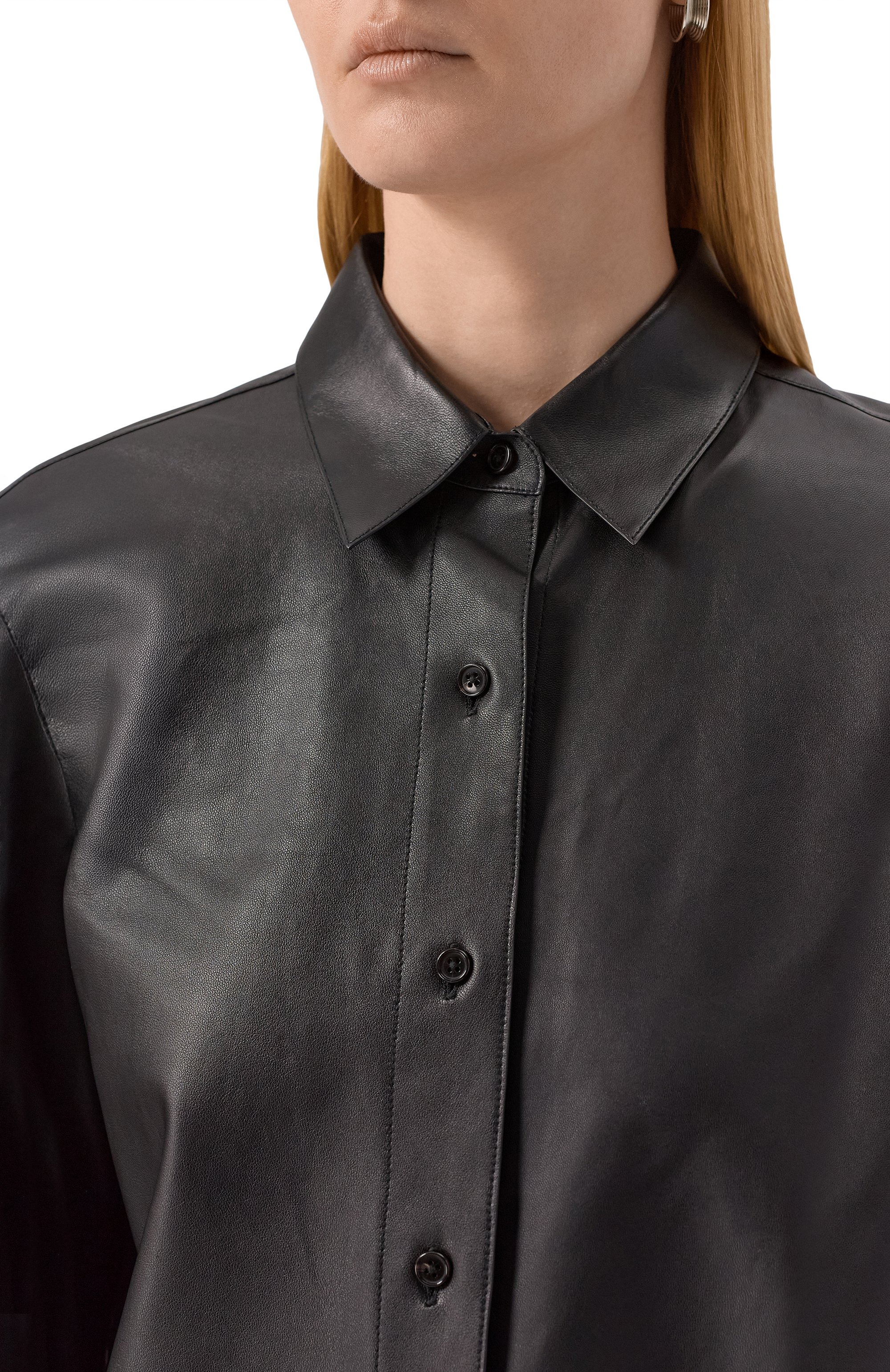 Кожаная рубашка THEORY, арт. P0100508, фото 5