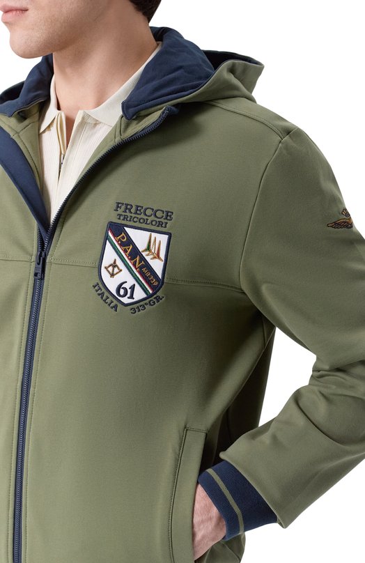 Хлопковая толстовка Aeronautica Militare FE2096UF00674 Хаки  FE2096UF00674 Фото 5