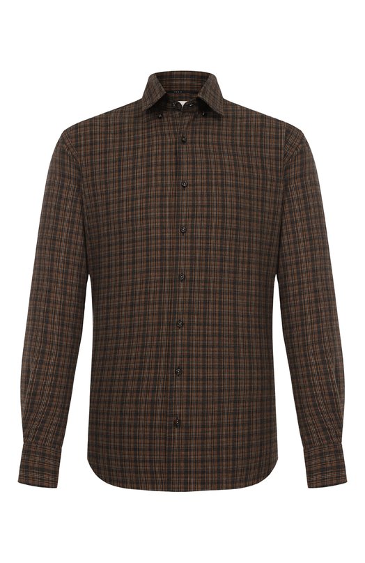 

Рубашка из хлопка и лиоцелла 1863 by ETERNA, Коричневый