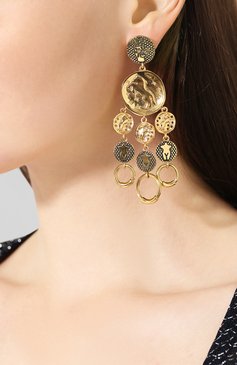 Женские серьги emoji CHLOÉ золотого цвета, арт. CHC19AFE07CB79DA | Фото 2 (Материал: Металл; Статус проверки: Проверена категория; Региональные ограничения белый список (Axapta Mercury): Не проставлено; Нос: Не проставлено)