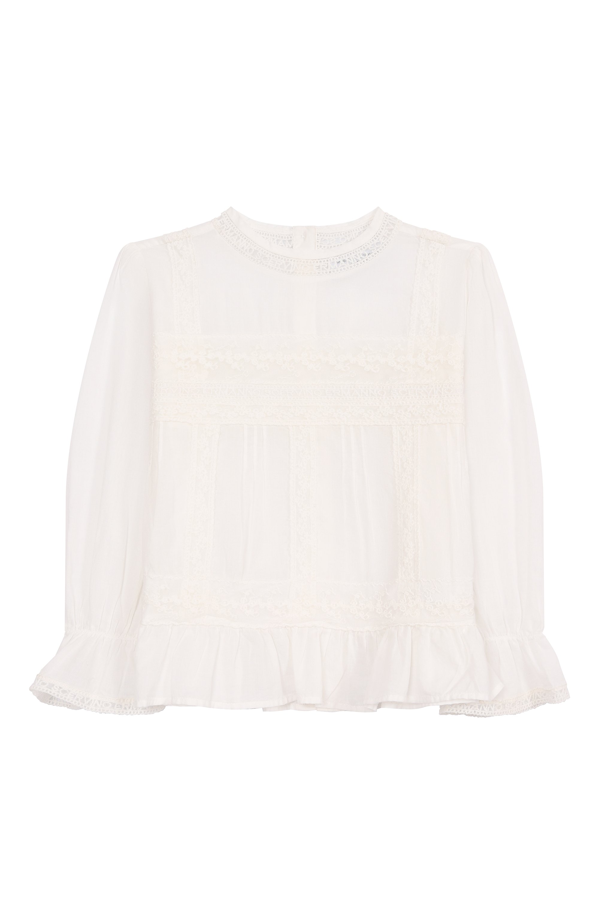 Хлопковая блузка ERMANNO SCERVINO молочного цвета по цене 14800 руб., арт. SFCA032C/CF019, фото 1 Хлопковая блузка ERMANNO SCERVINO, арт. SFCA032C/CF019, фото 1