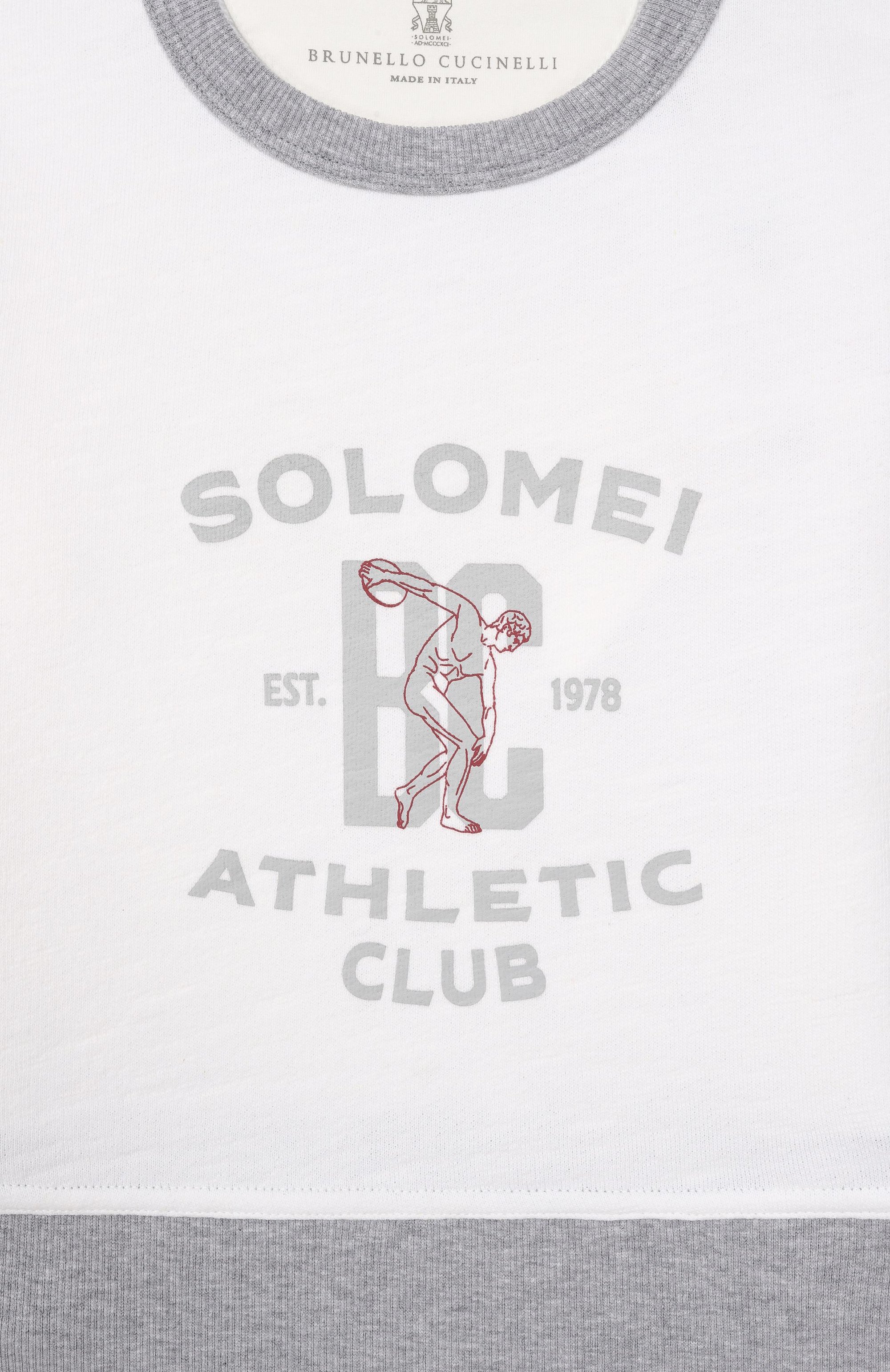 Свитшот из хлопка и льна BRUNELLO CUCINELLI, арт. BR831E502B, фото 3