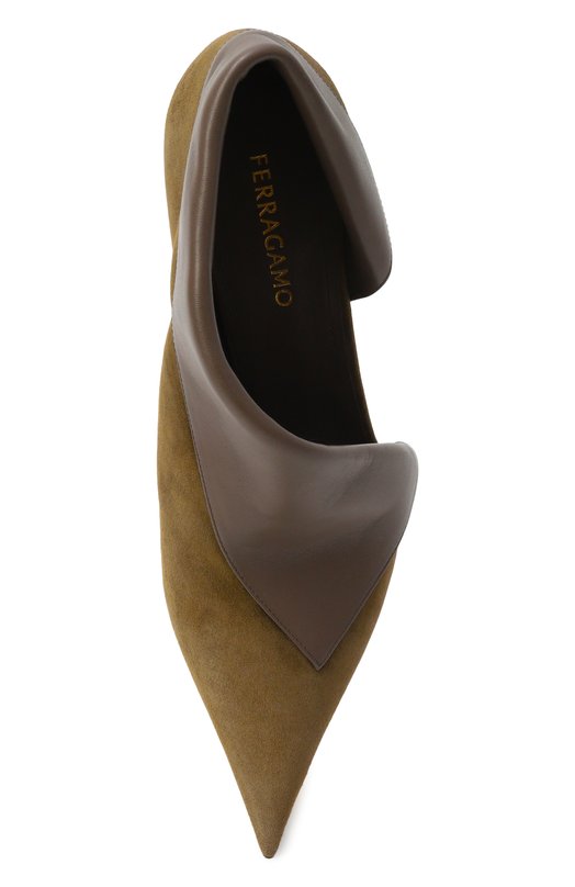 Замшевые туфли Eva 85 Ferragamo 01J875/784092 Хаки  01J875/784092 Фото 4