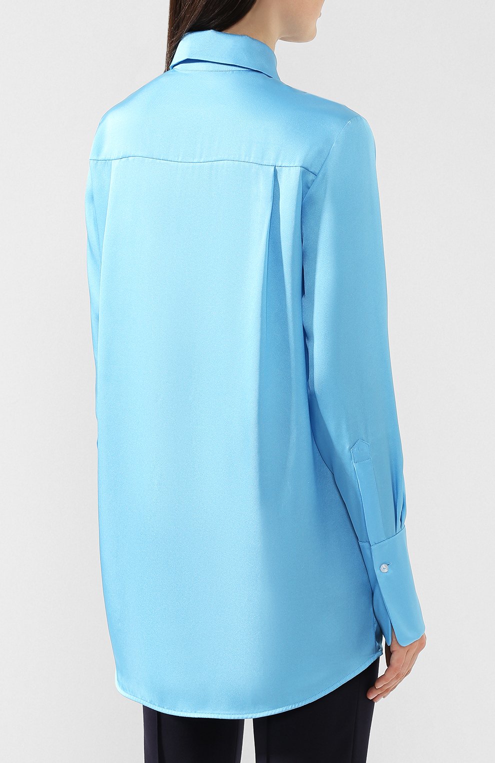 Рубашка VICTORIA, VICTORIA BECKHAM голубого цвета по цене 22950 руб., арт. 2419WSH000089C, фото 4 Рубашка VICTORIA, VICTORIA BECKHAM, арт. 2419WSH000089C, фото 4