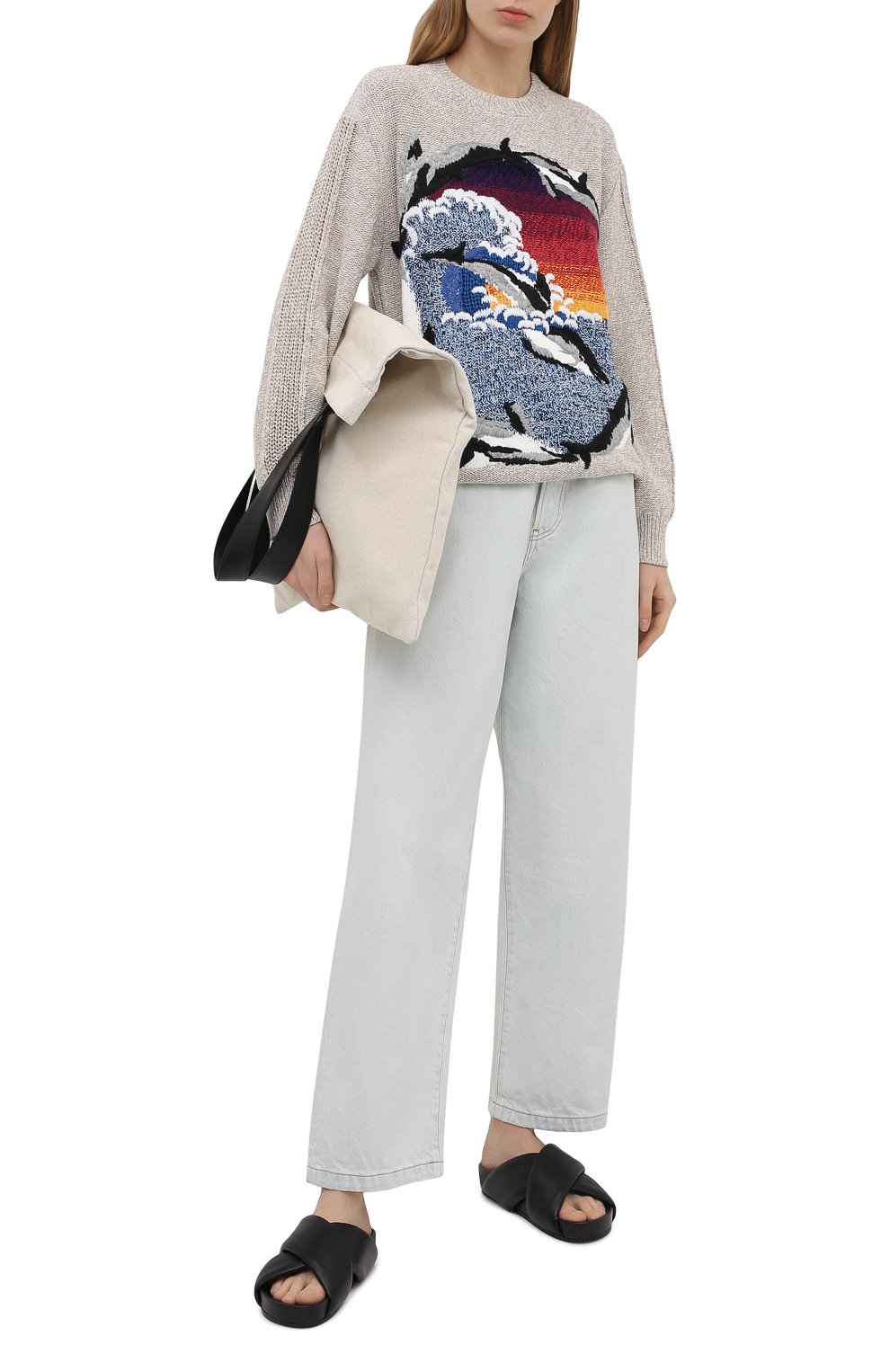 Хлопковый свитер STELLA MCCARTNEY разноцветного цвета по цене 99500 руб., арт. 603174/S2252, фото 2 Хлопковый свитер STELLA MCCARTNEY, арт. 603174/S2252, фото 2